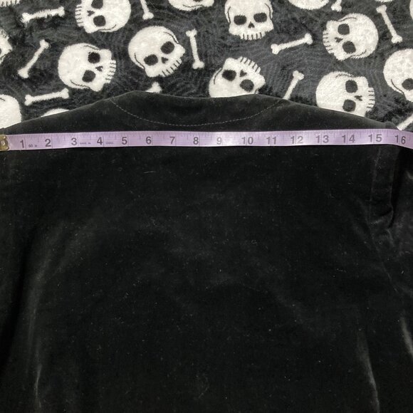 MARJORIE HAMILTON Vintage black velour open front jacket ~ MEDIUM LARGE blazer - Picture 10 of 12